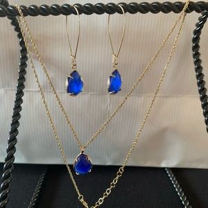 Kendra Scott Royal / gold earrings and necklace